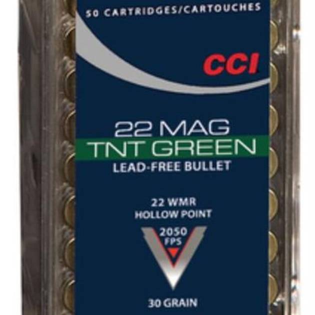 CCI TNT Green .22 Magnum 30gr, Lead Free, Hollow Point, 50rd Box