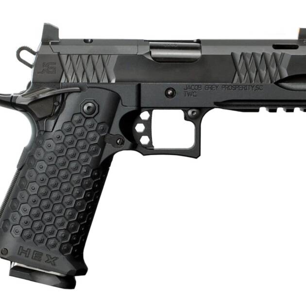 Jacob Grey TWC Hex 9mm Pistol with Black Finish and 17 Round Magazines