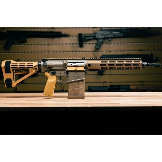 PSA Sabre-10A1 Forged 12.5" .308 Pistol w/Rifle Speed Gas Block and SBA-4 Brace, Moss Green