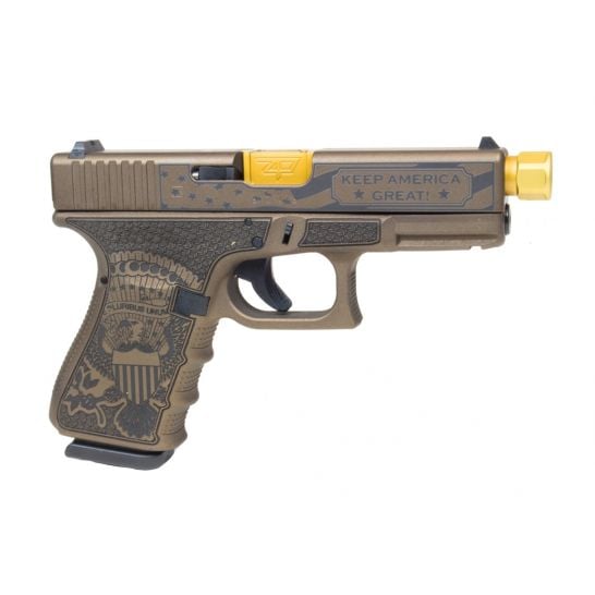 Glock G19 Gen4 Compact "Trump" Edition 9mm Pistol, Threaded Barrel
