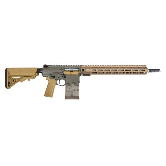 PSA Sabre-10A1 Billet 16" .308 Mid-Length w/Moss Green Receivers and Burnt Bronze Rail