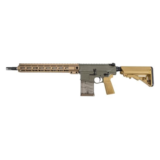 PSA Sabre-10A1 Billet 16" .308 Mid-Length w/Moss Green Receivers and Burnt Bronze Rail
