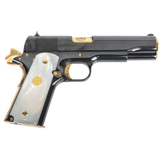 Colt 1911 Government Limited Edition .45 ACP 5" 7rd Pistol, Engraved Gold