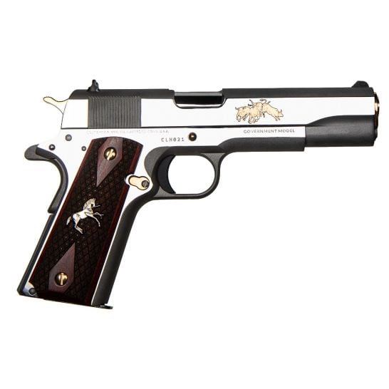 Colt Government Texas Longhorn 1911 .45 ACP 5" 7rd Pistol, SS / Rosewood