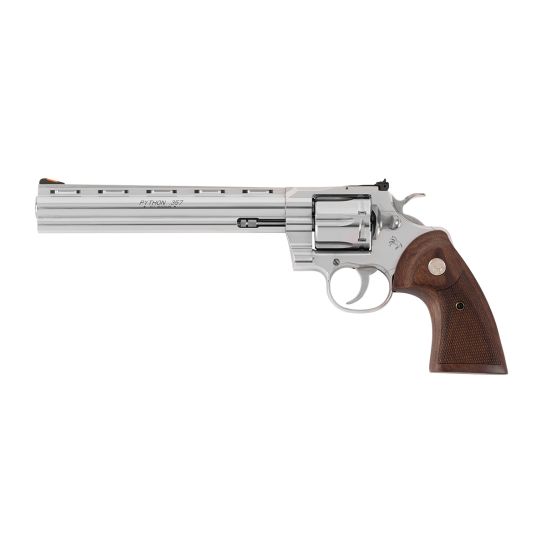 Colt Python .357 Magnum 8" 6rd Revolver, SS / Wood Grips - PYTHON-SP8WTS