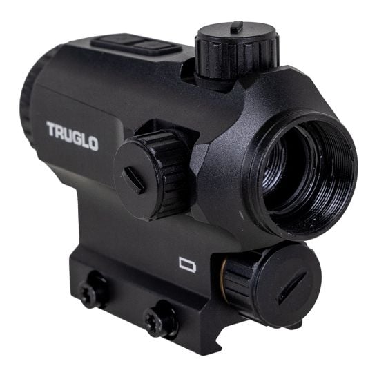 Truglo PR1 Prism, Red Dot, 1X25, 6 MOA Red Dot with Outer Ring, Black, Includes Lens Covers