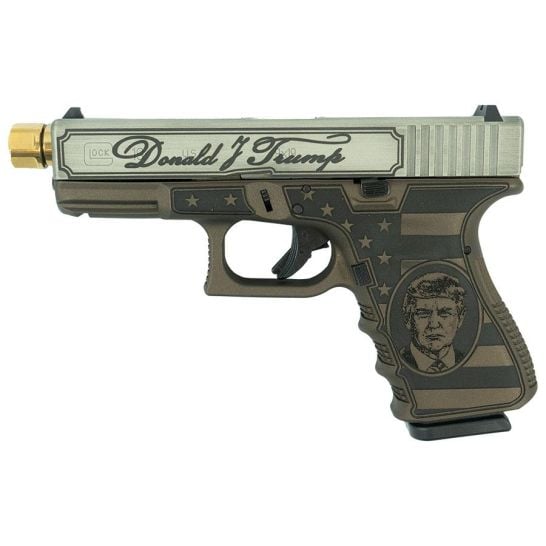 Glock G19 Gen3 Trump Edition 9mm 4" 15rd Pistol, Bronze/SS Gold - Image 3