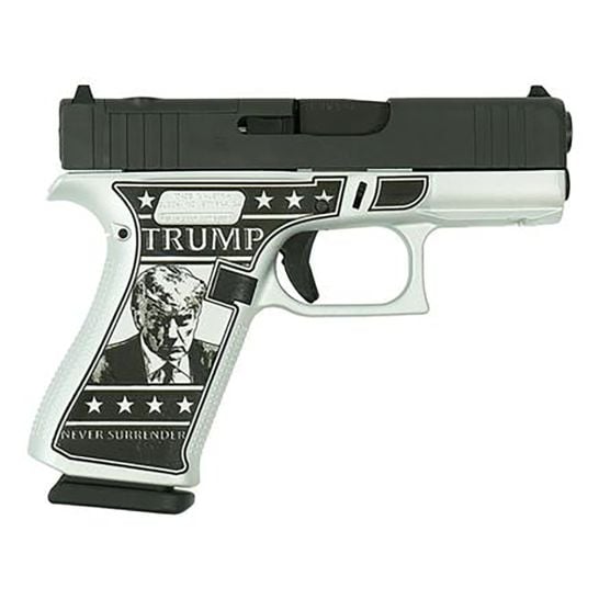 Glock 43x MOS Custom "Trump 2024 Mug Shot" 9mm 3.41" 10rd Pistol, Black