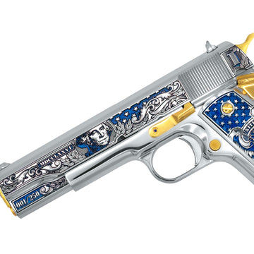 Colt 1911 45 ACP Liberty Crown in High Polish Stainless Steel 24K Gold Plated Accents and Grips - Image 3