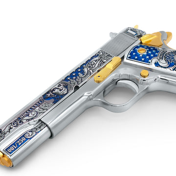 Colt 1911 45 ACP Liberty Crown in High Polish Stainless Steel 24K Gold Plated Accents and Grips - Image 8