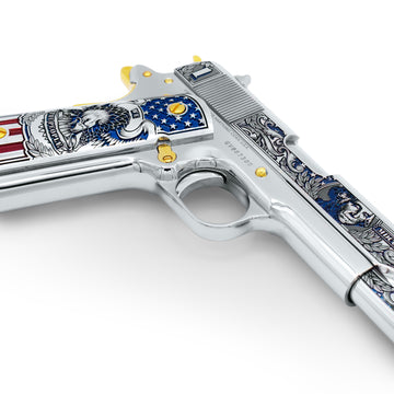 Colt 1911 45 ACP Liberty Crown in High Polish Stainless Steel 24K Gold Plated Accents and Grips - Image 9