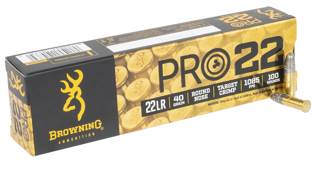 Browning PRO22 Subsonic .22 LR, 40gr, Lead Round Nose, 100rd Box