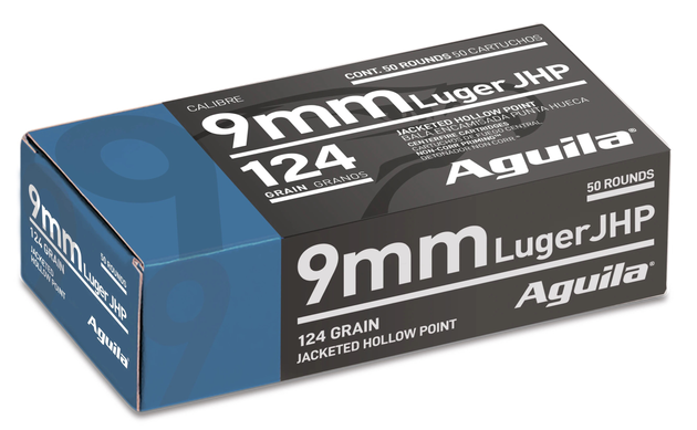 Aguila Personal Defense 9mm, 124gr, Jacketed Hollow Point, 50rd Box