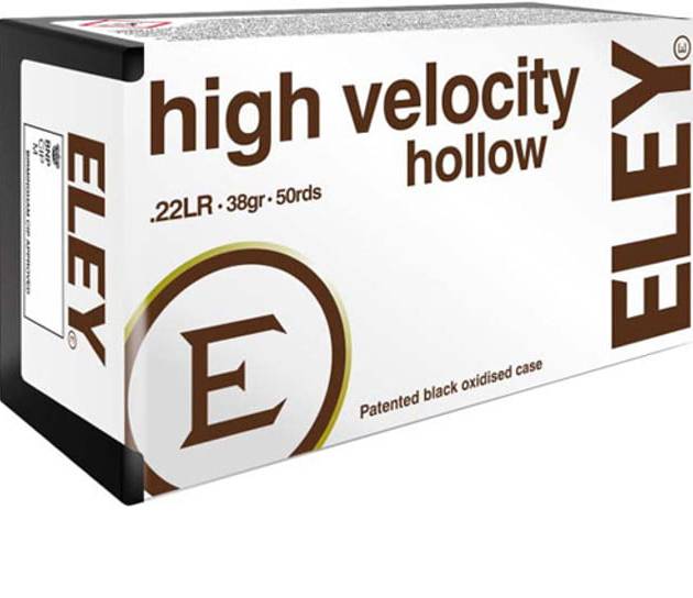 Eley High Velocity .22 LR, 38gr, Hollow Point, 50rd Box