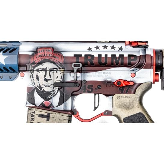 PSA Custom 16" Mid-length Pencil 5.56 NATO 1/7 Nitride 15" LtWt Mlok Rifle, 3.5 flat FCG - Trump - Image 4