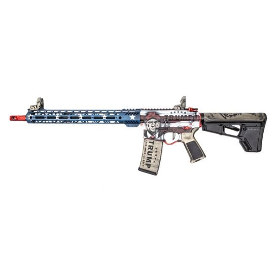 PSA Custom 16" Mid-length Pencil 5.56 NATO 1/7 Nitride 15" LtWt Mlok Rifle, 3.5 flat FCG - Trump - Image 2