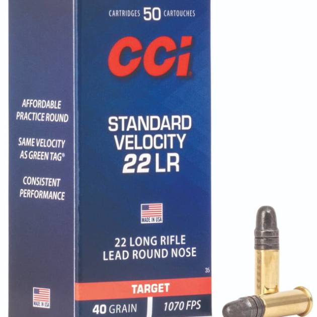 CCI Standard Velocity .22 LR, 40gr, Lead Round Nose, 50rd Box