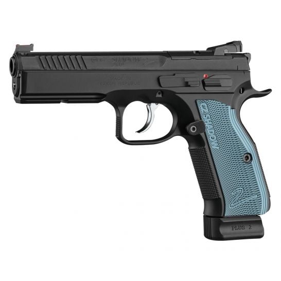 CZ Shadow 2 Optics Ready 9mm Pistol With Blue Grips, Black