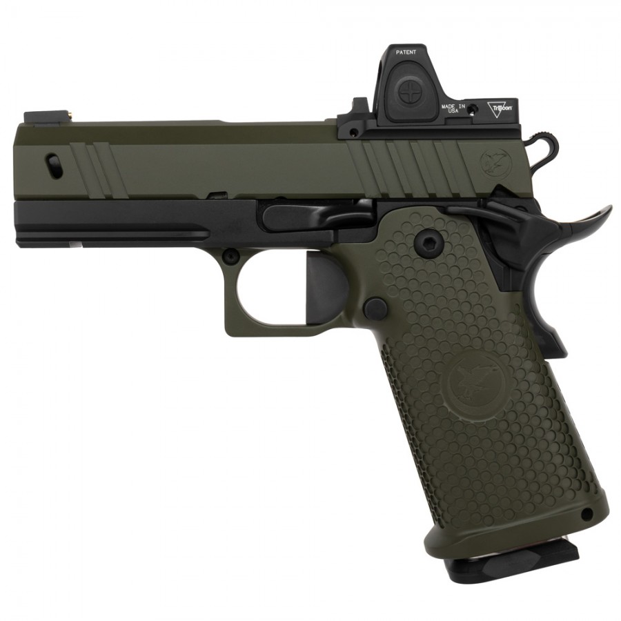 NIGHTHAWK CUSTOM TREASURER (9MM) 3.8" DLC BARREL DOUBLE STACK UPGRADE WITH OD GREEN SLIDE & GRIP PANEL AND TRIJICON RMR (3.25 MOA) - Image 2