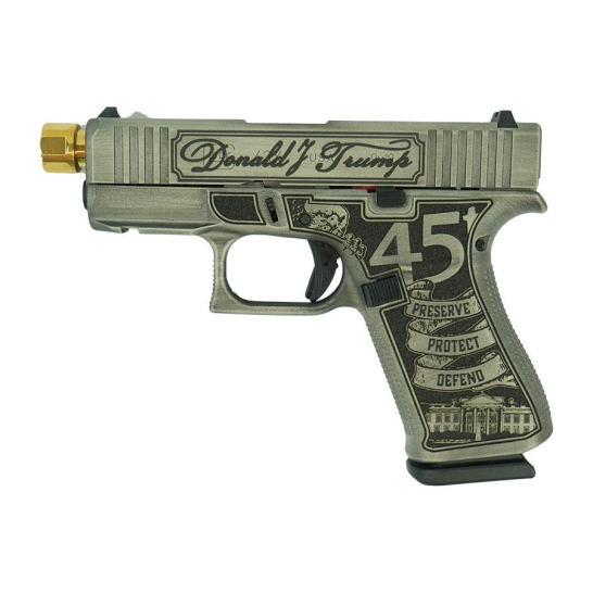 Glock 43X 9mm 3.9" Trump Gold Barrel 10rd Pistol w/ Front Rails
