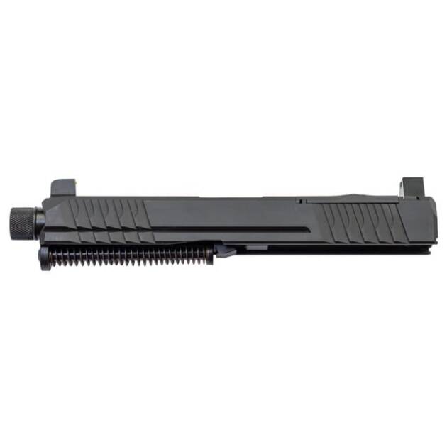Polymer80 PFC9/ PF940C Slide Assembly, Optic Cut, 4.5" Threaded Barrel, Night Sights, Black
