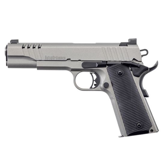 Auto Ordnance 1911 5" 7rds .45 ACP Pistol With Night Sights, Stainless Steel - 1911TCAC6N
