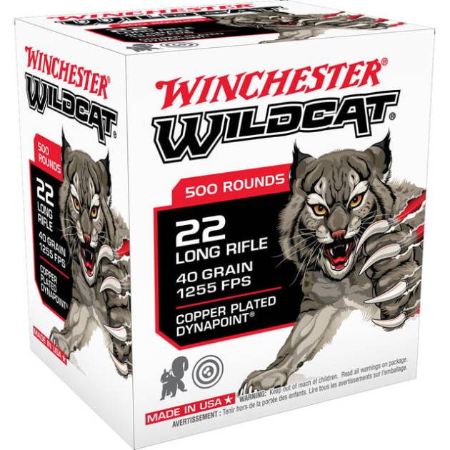 Winchester Wildcat 22 LR 40gr, Lead Round Nose, 500rd bx
