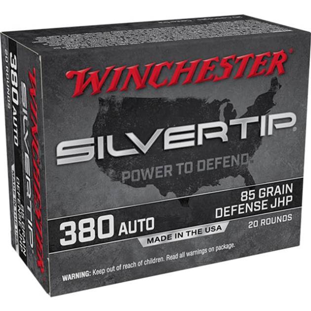 Close× Winchester Silvertip .380 ACP, 85gr, Silvertip Jacket Hollow Point, 20rd Box